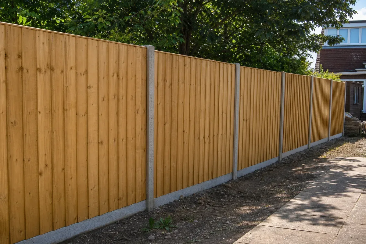 Closeboard wooden fencing installed in Dudley