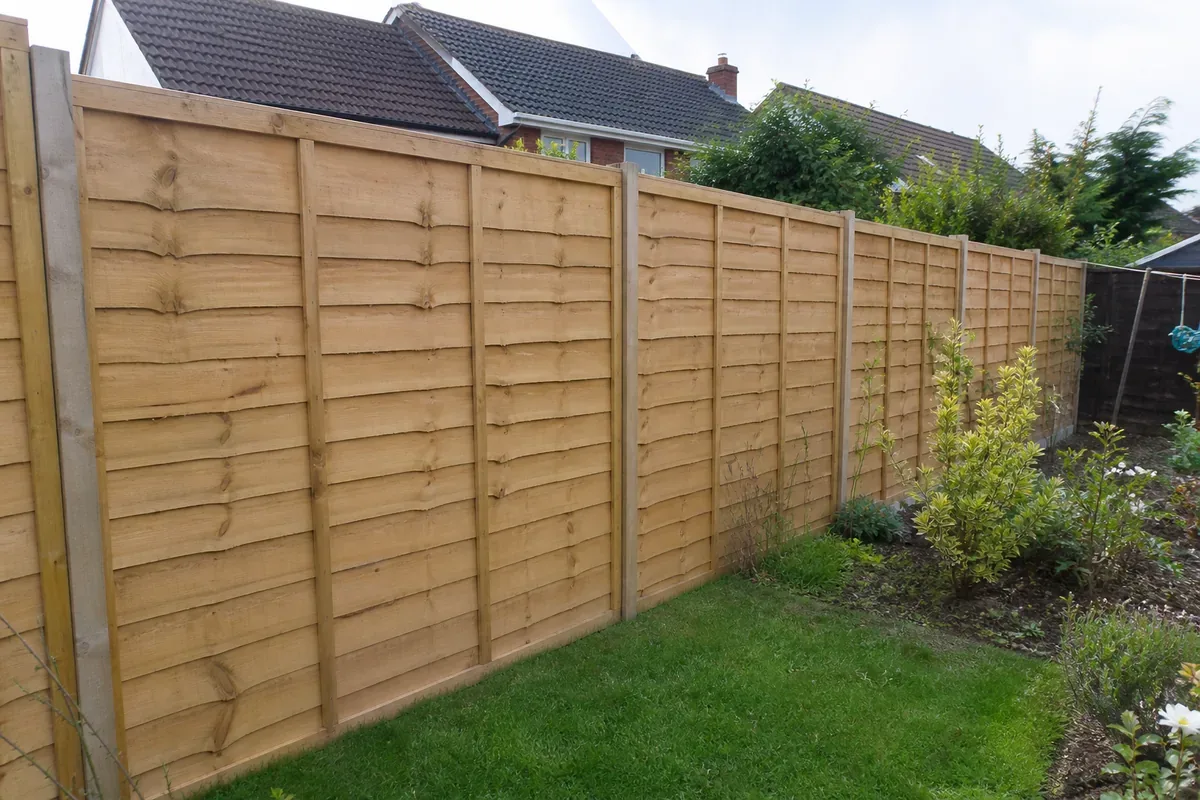 Feather edge timber fencing in a Dudley garden