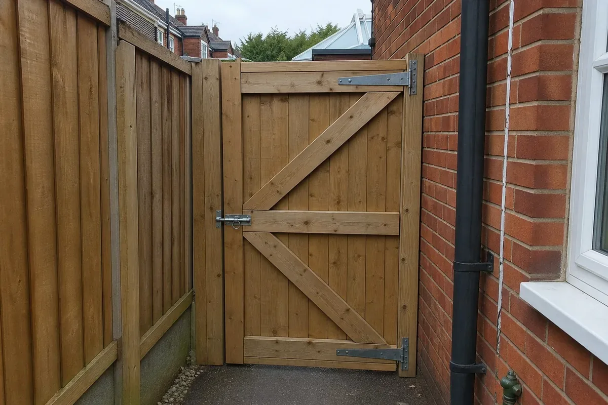 Wooden garden gate fitted in Dudley